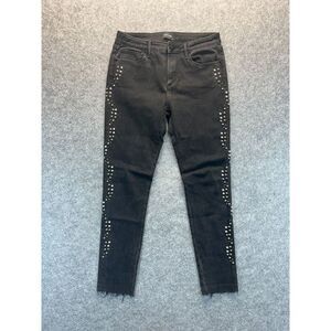 Driftwood Jeans Womens 29x28 Jackie Skinny Embroidered Black‎ Stretch Denim